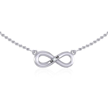 Infinity Love For Mom Silver Necklace with Single Gem TNC459 - Jewelry